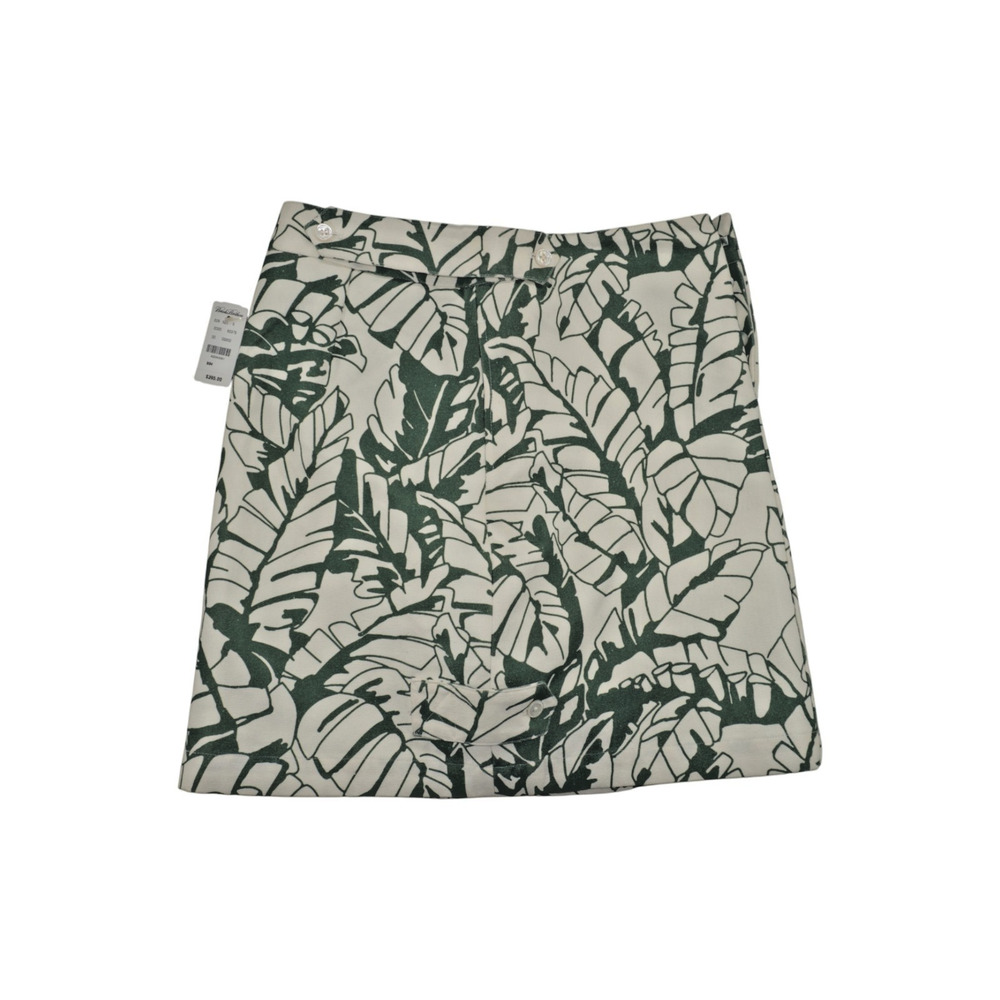 Brooks Brothers Tropical Print Mini Skirt Green White Summer Size 10 - Picture 2 of 8